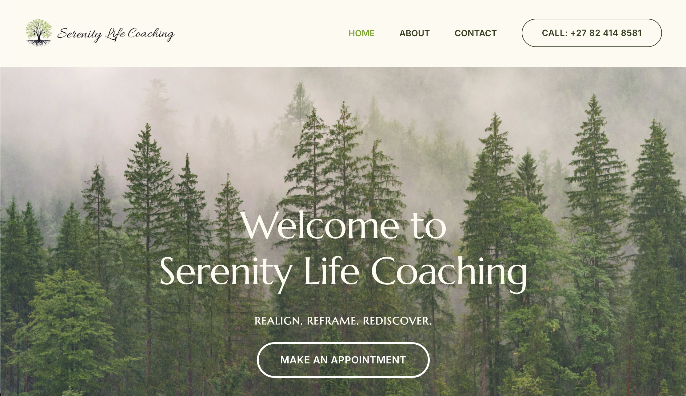 Serenity Life Coaching website preview